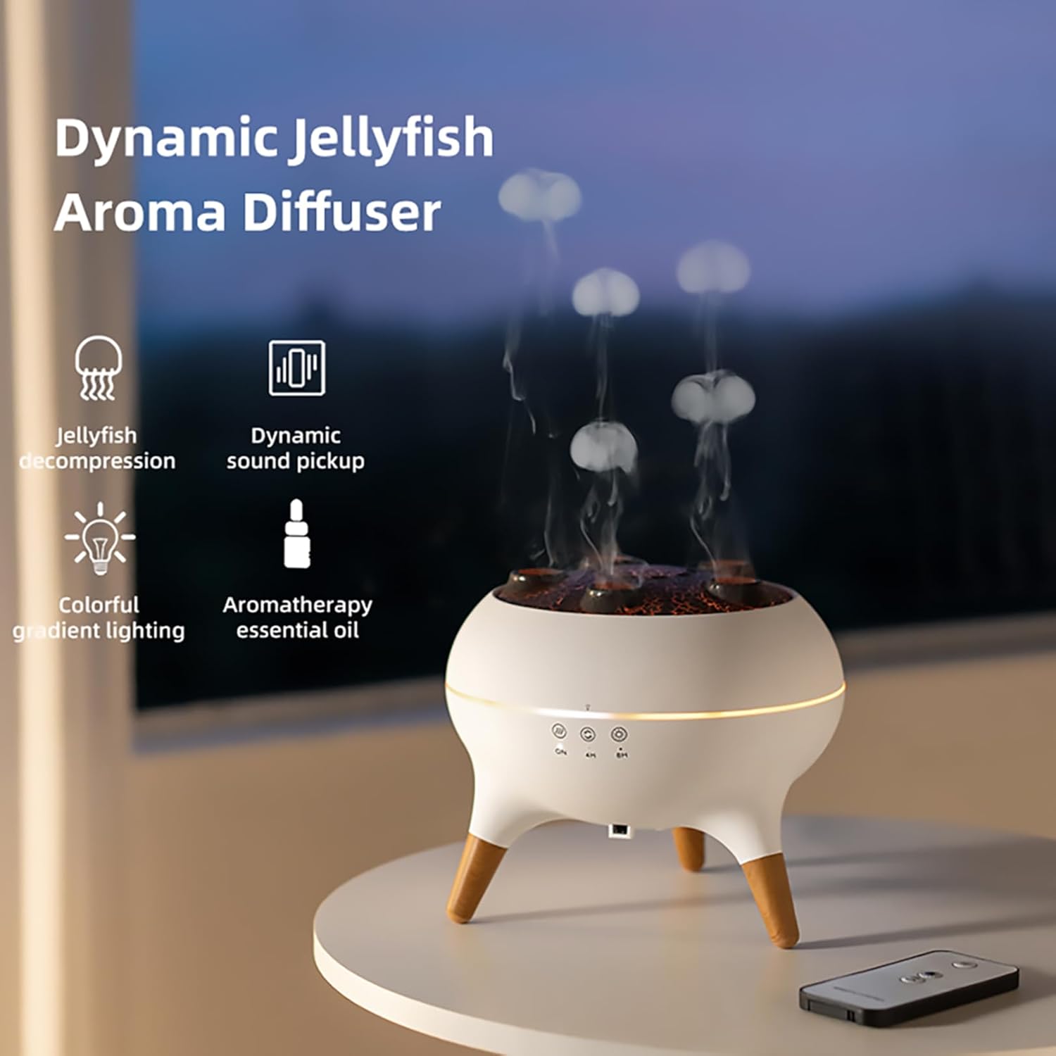 Smart Jellyfish Ultrasonic Air Humidifier & Aroma Diffuser